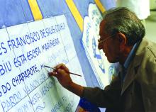 Isaac pintando un mural_Últimos anos