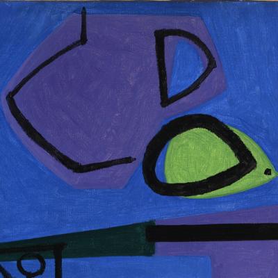 bodegón, jarra y aguacate