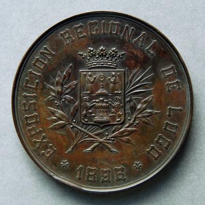 Medalla conmemorativa de la Exposición Regional de Lugo. 1896 - 3541
