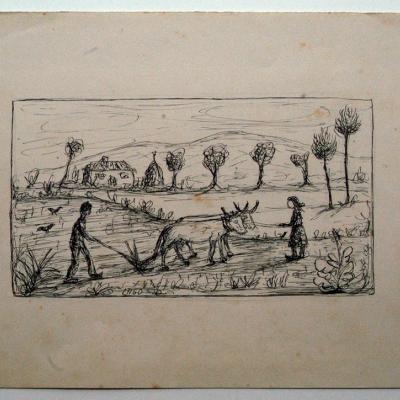 Campesinos arando - 6055